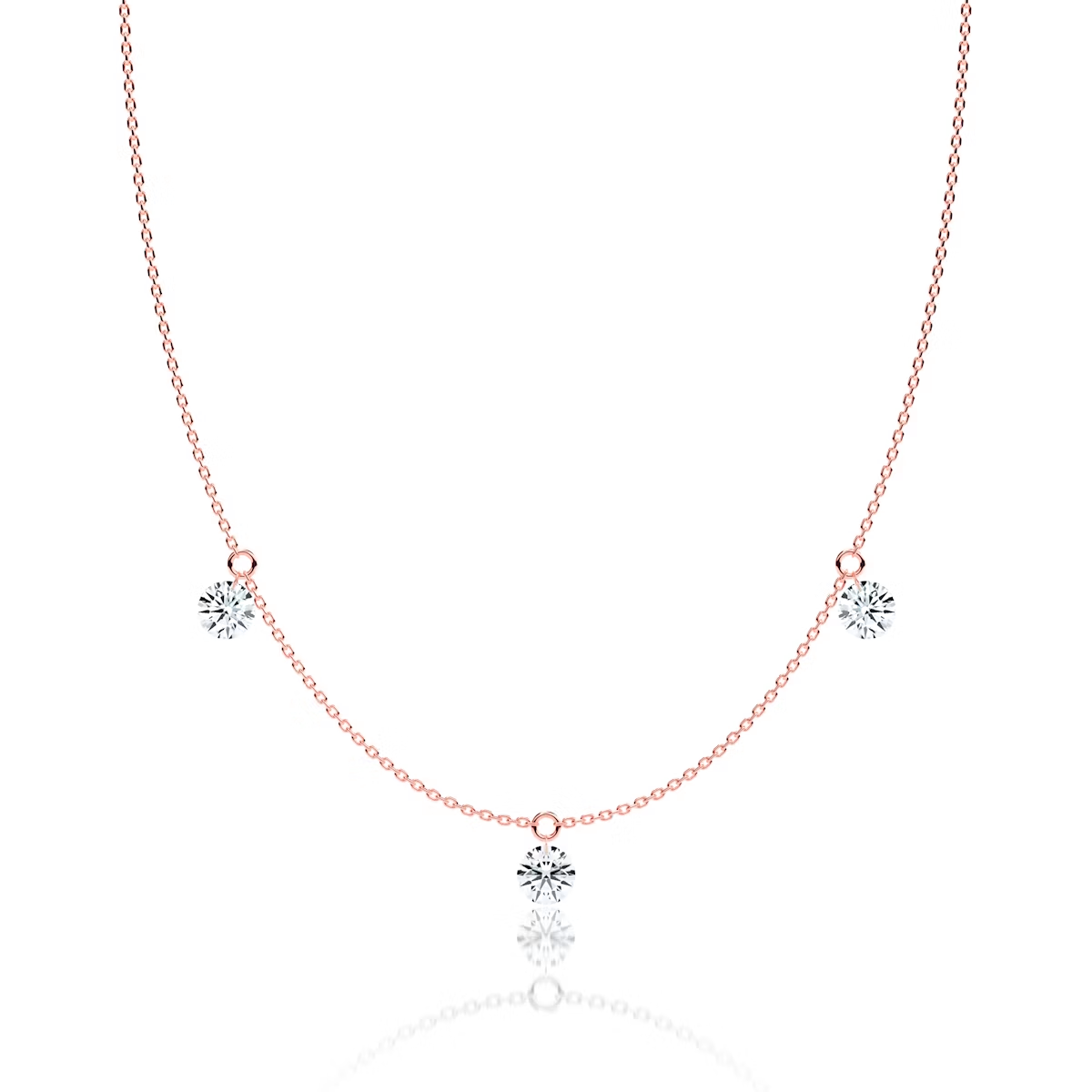 3-5 Stone Floating Station Necklace