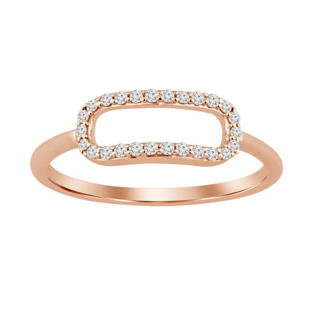 18K Gold,Natural Diamond ,Paper Clip Ring