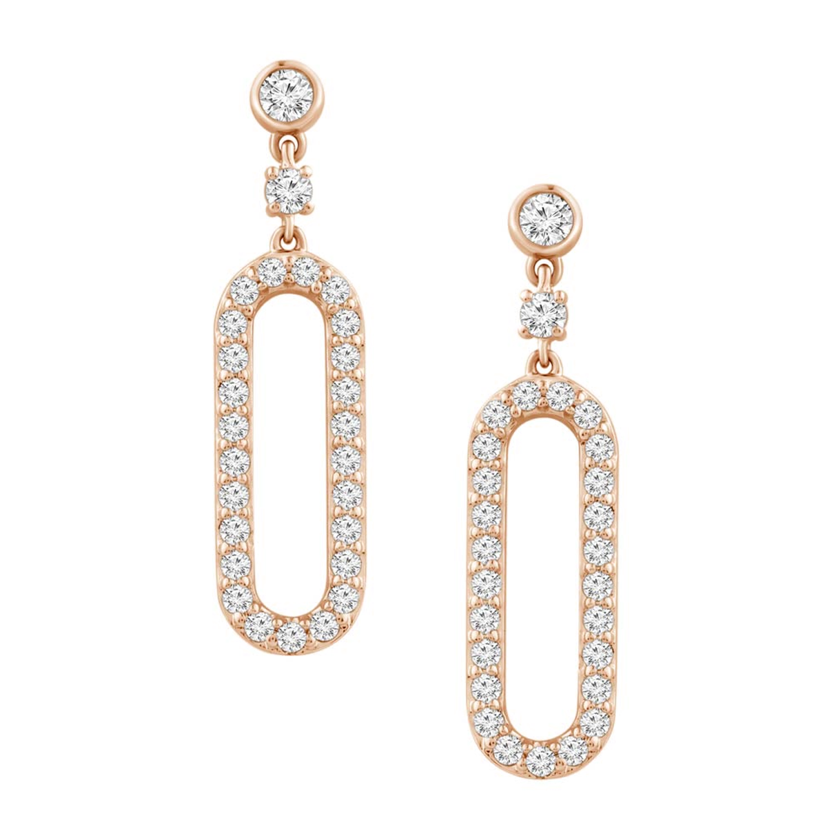 18K Gold, Natural Diamond / Paper clip earrings