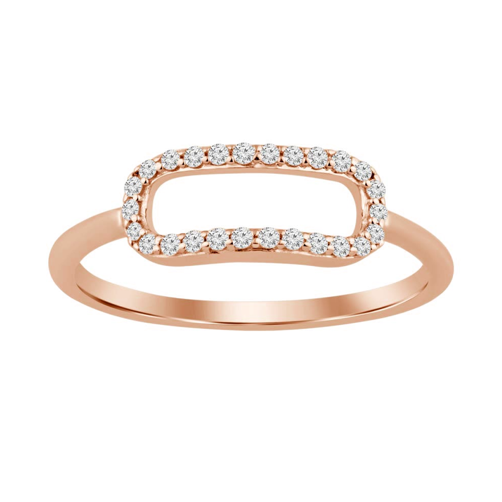 18K Gold,Natural Diamond ,Paper Clip Ring