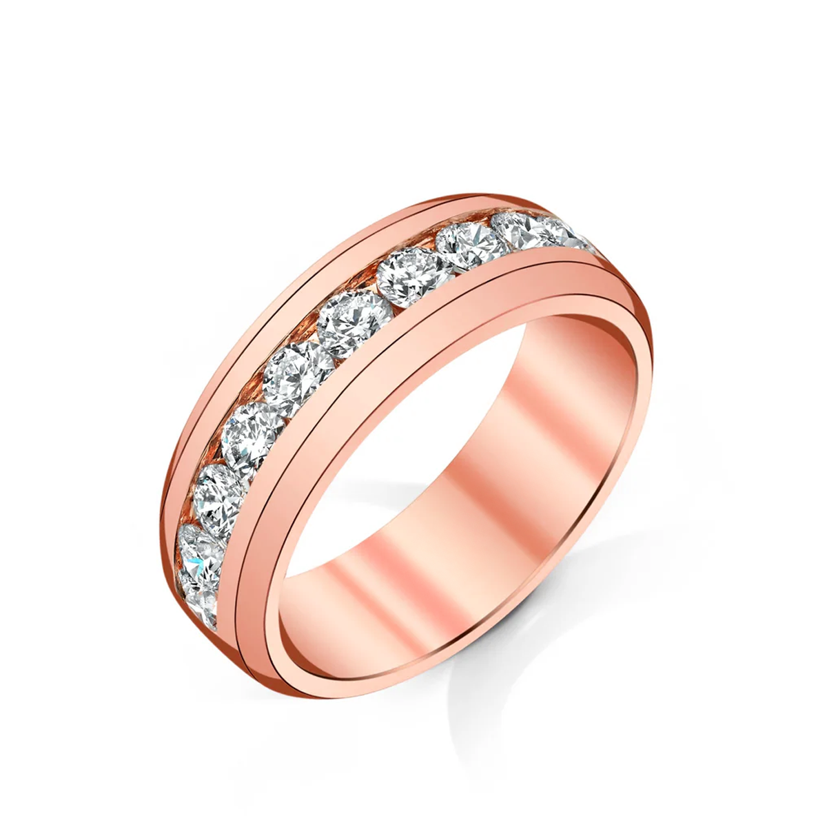 14K Channel Set Mens Diamond RIng