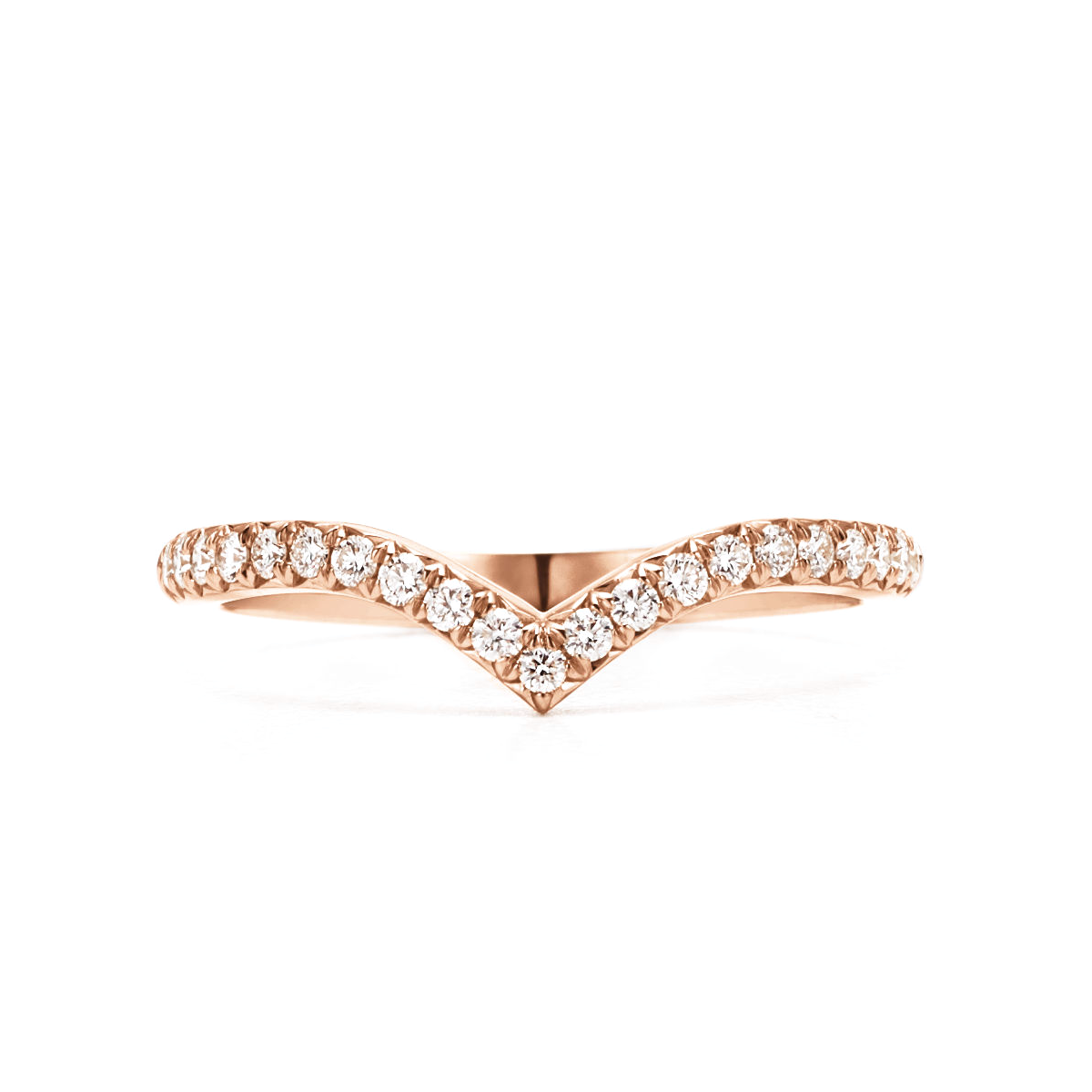 V shaped,14K Gold,Lab Grown Diamond Band