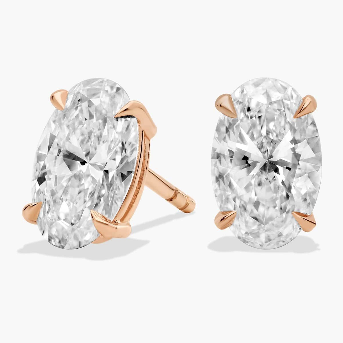 2 to 4 Carat Oval Diamond Stud Earrrings