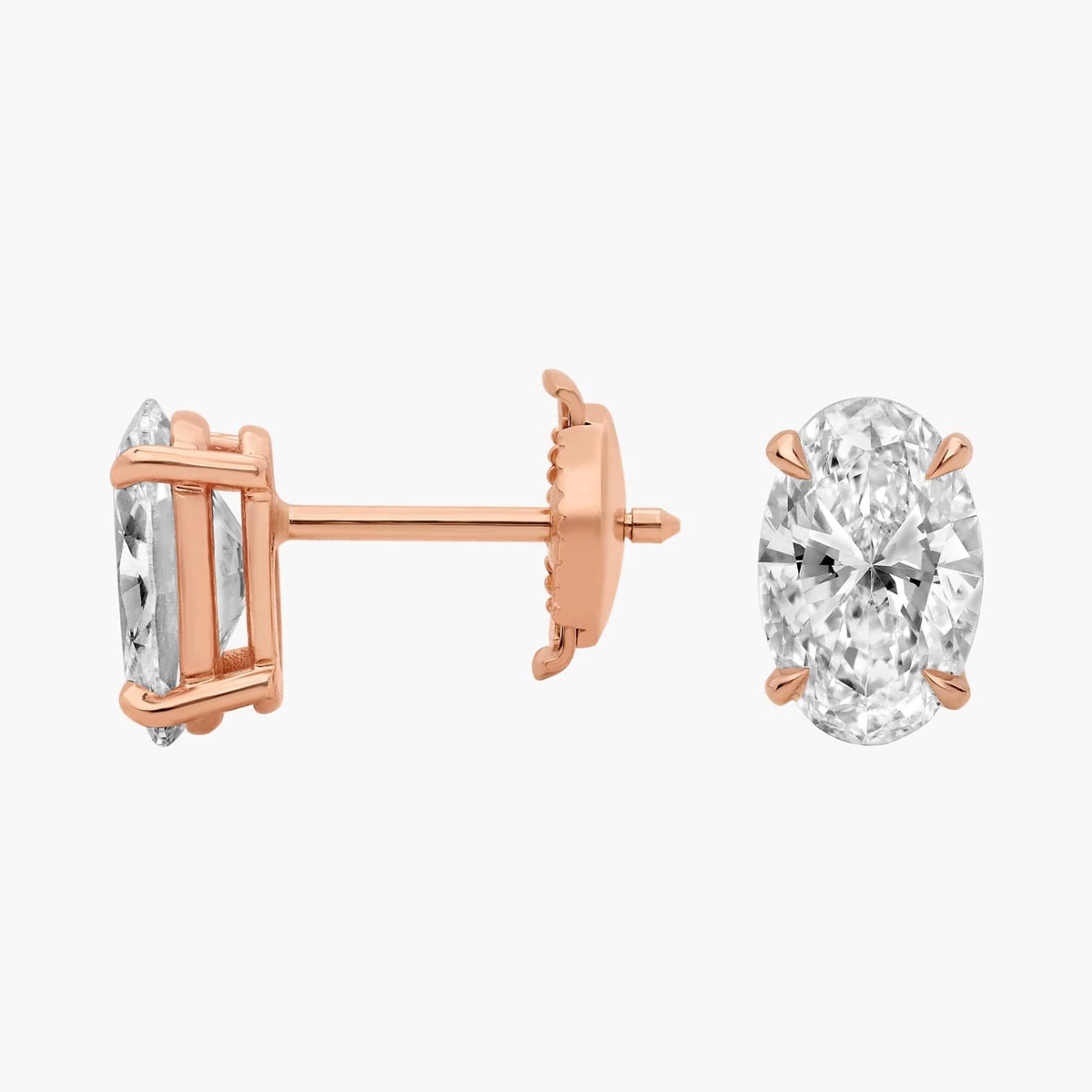 2 to 4 Carat Oval Diamond Stud Earrrings
