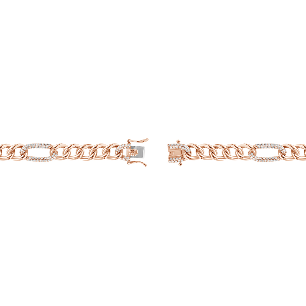 14K Paper Natural Diamond CUBAN Bracelet