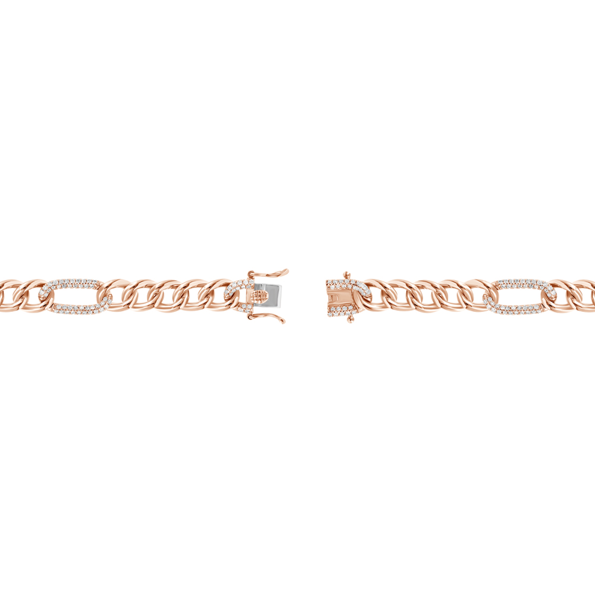 14K Paper Natural Diamond CUBAN Bracelet