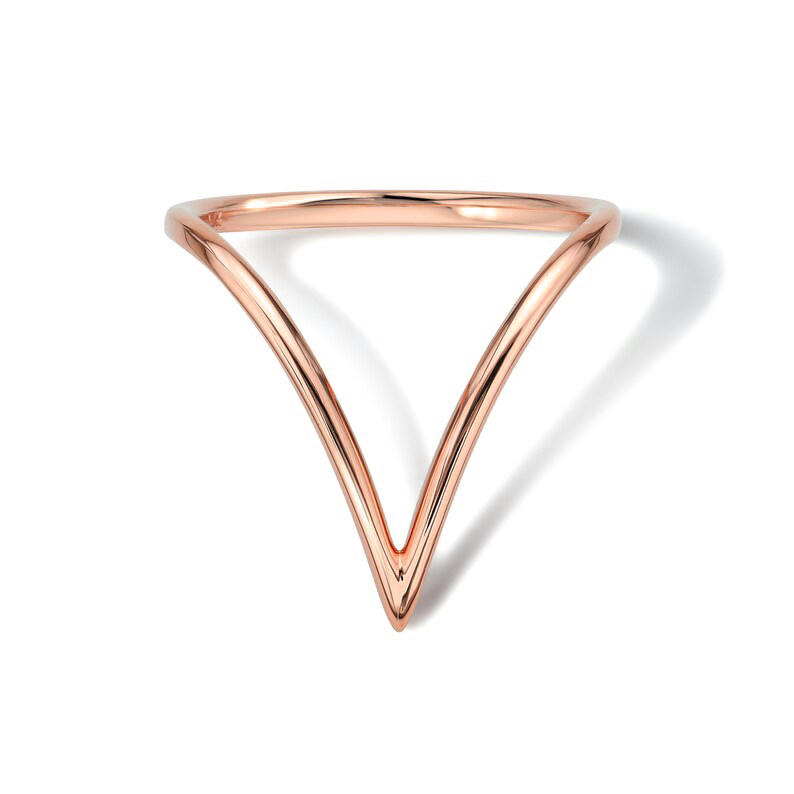 V shape 14k-18 Gold RIng