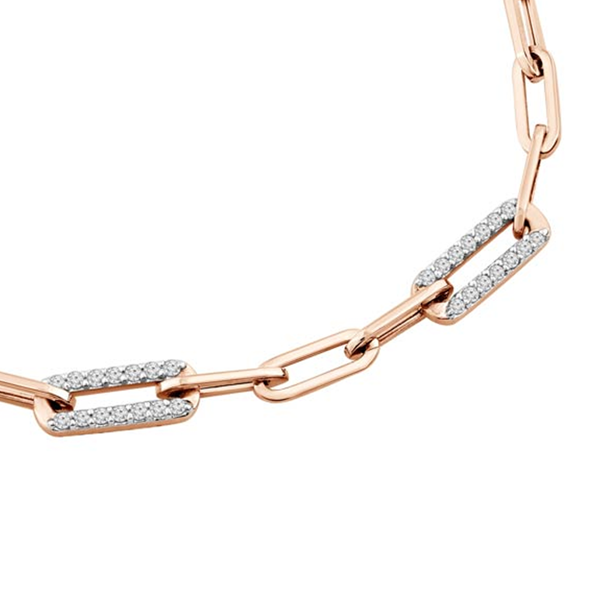 18K Paper Clip Natural Diamond Bracelet