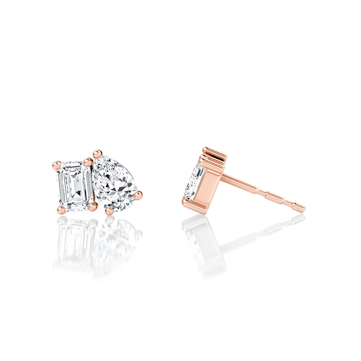 1 to 4 carats 2 Stone Perfect Match Earrings