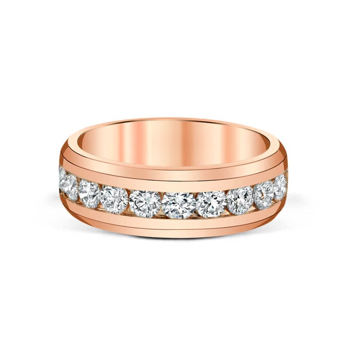 14K Channel Set Mens Diamond RIng
