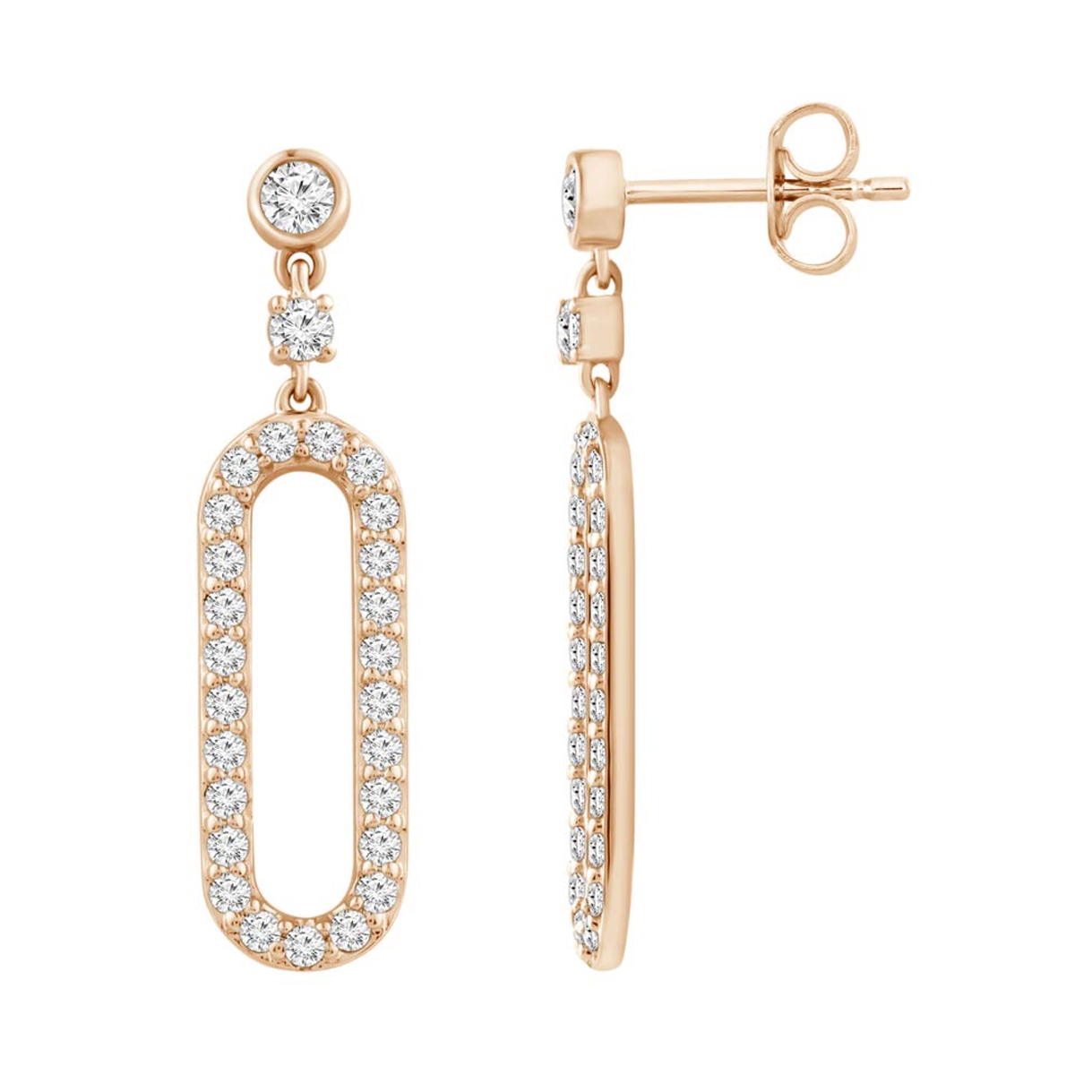 18K Gold, Natural Diamond / Paper clip earrings