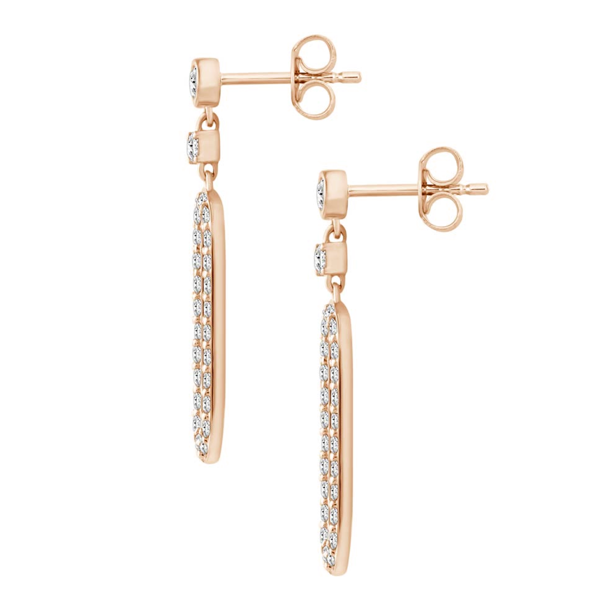 18K Gold, Natural Diamond / Paper clip earrings