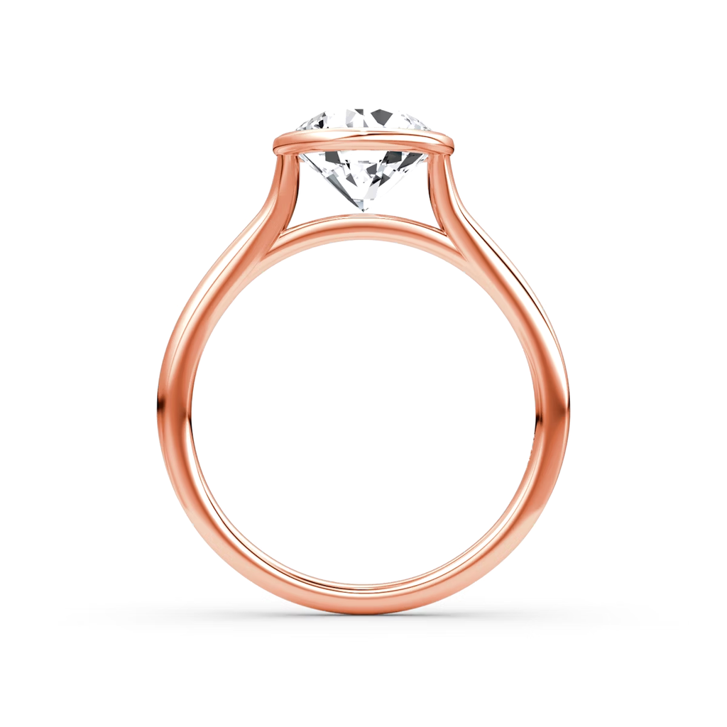 2.5 Carats Round Shape Bezel Diamond Ring