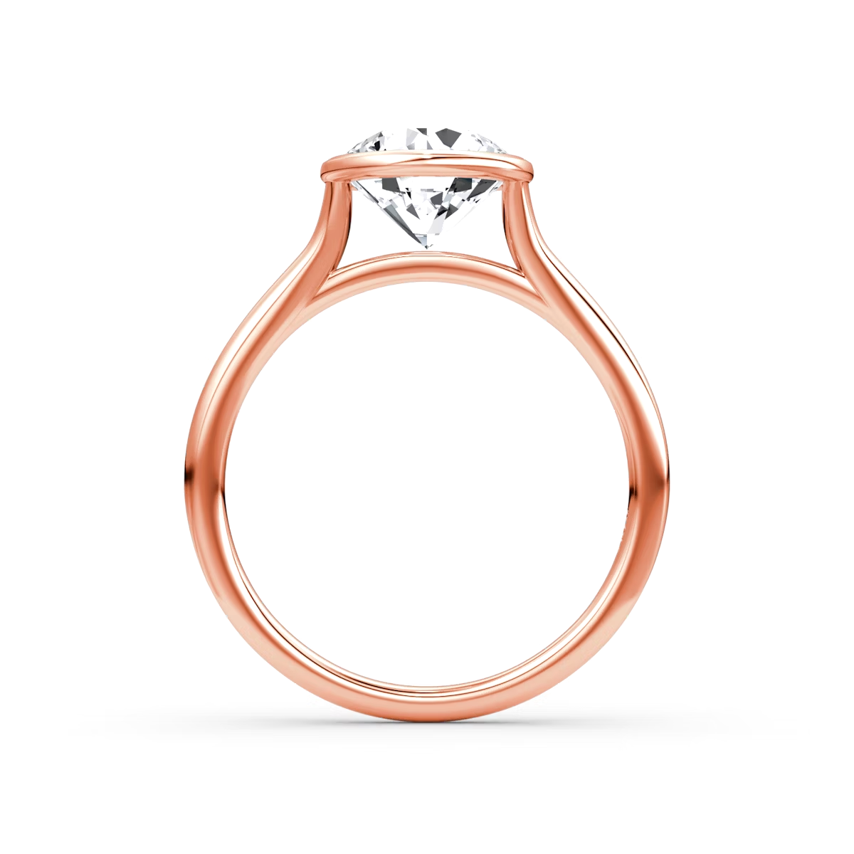 2.5 Carats Round Shape Bezel Diamond Ring