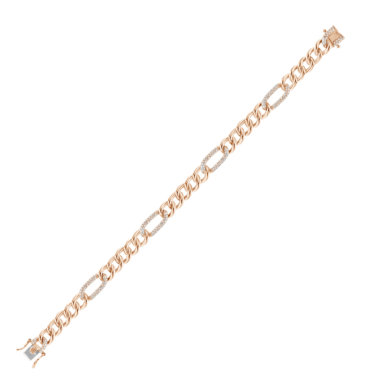 14K Paper Natural Diamond CUBAN Bracelet
