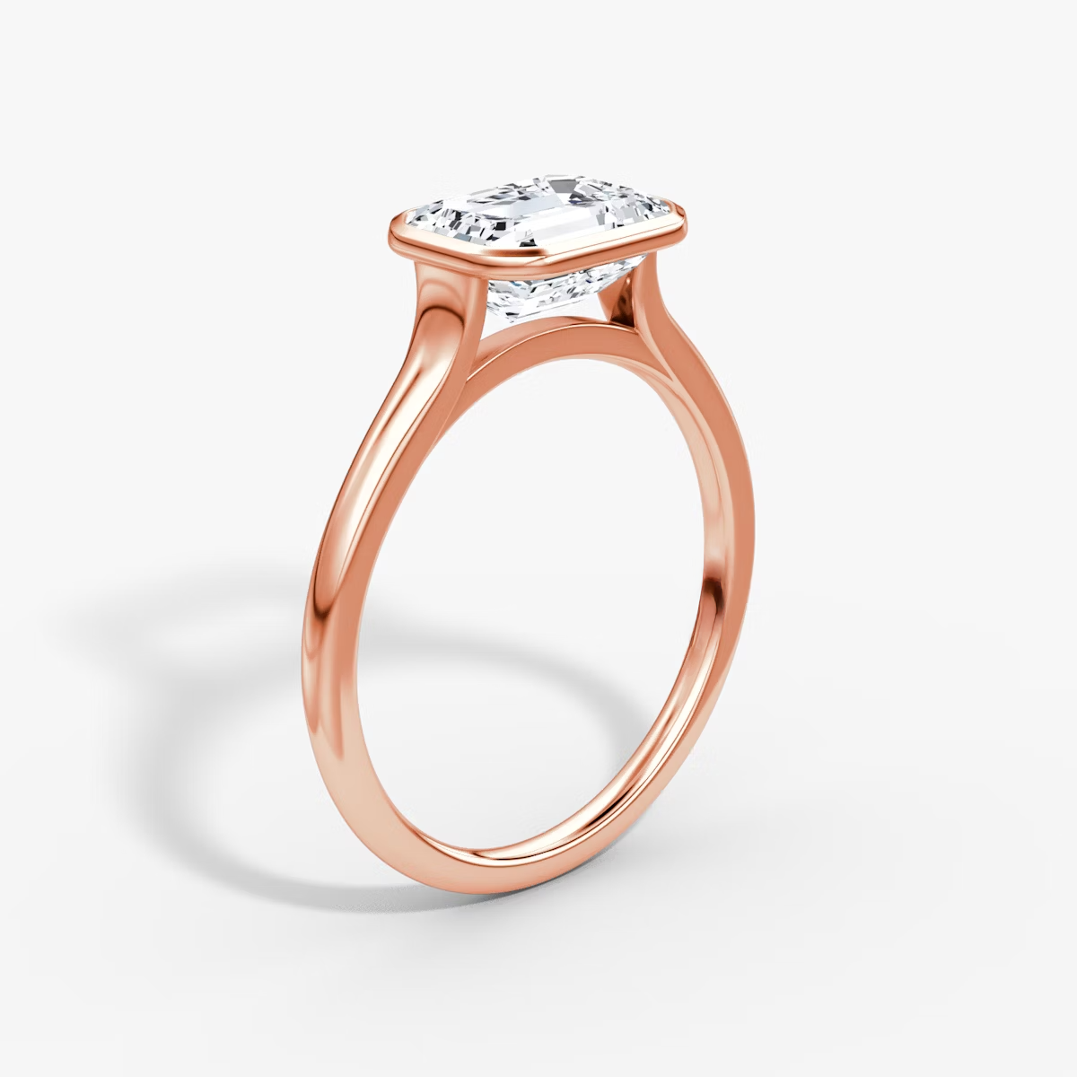 3 Carats Emerald Cut Bezel Diamond Ring