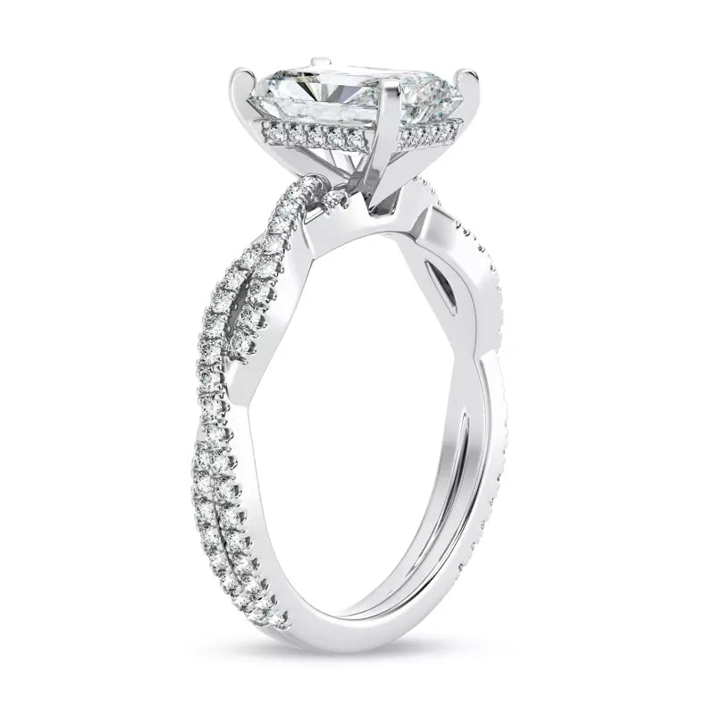 Radiant Lab Grown Infinity Engagement Ring