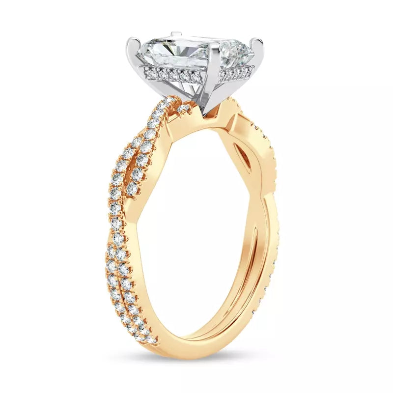 Radiant Lab Grown Infinity Engagement Ring