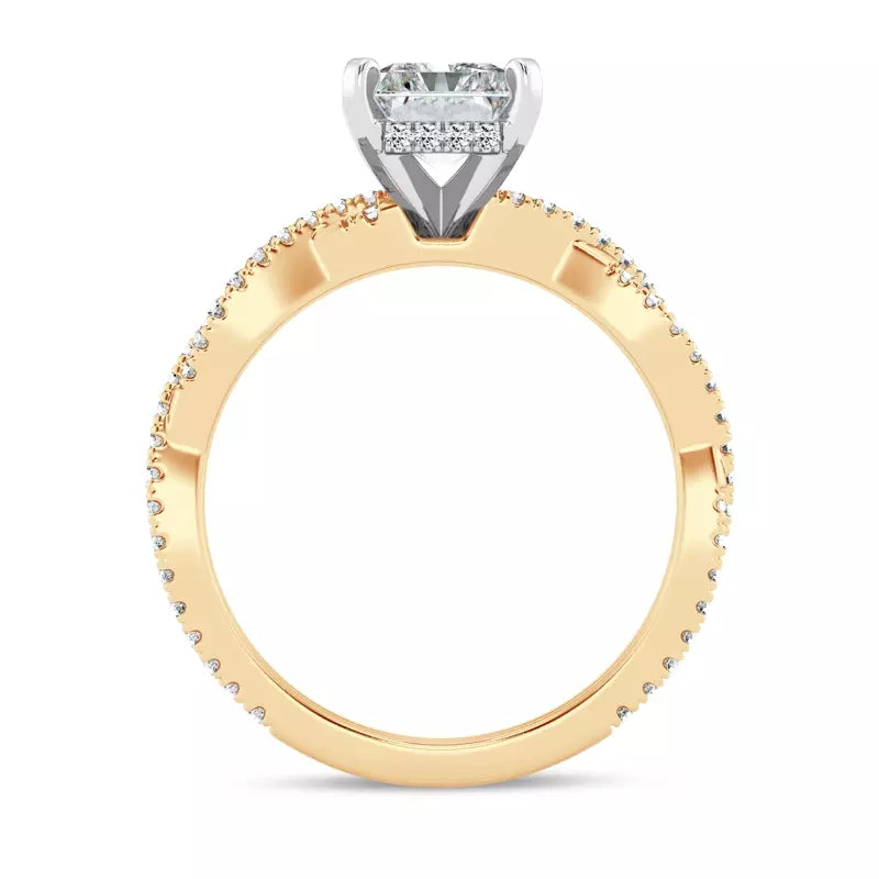 Radiant Lab Grown Infinity Engagement Ring