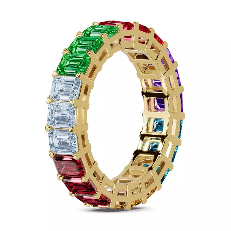 7 carats Lab Grown Rainbow Eternity Band