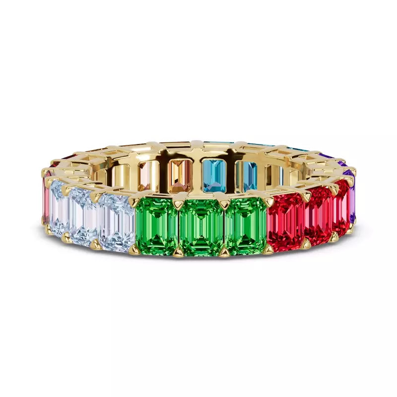7 carats Lab Grown Rainbow Eternity Band