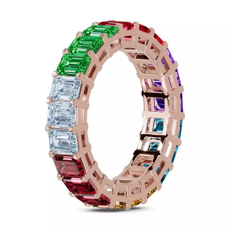 7 carats Lab Grown Rainbow Eternity Band