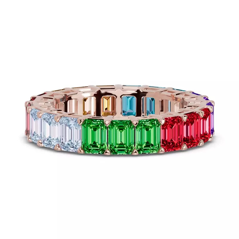 7 carats Lab Grown Rainbow Eternity Band