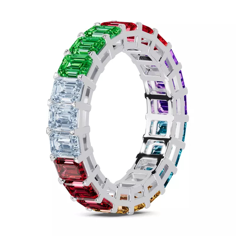 7 carats Lab Grown Rainbow Eternity Band