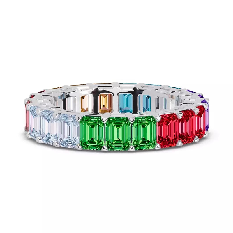 7 carats Lab Grown Rainbow Eternity Band