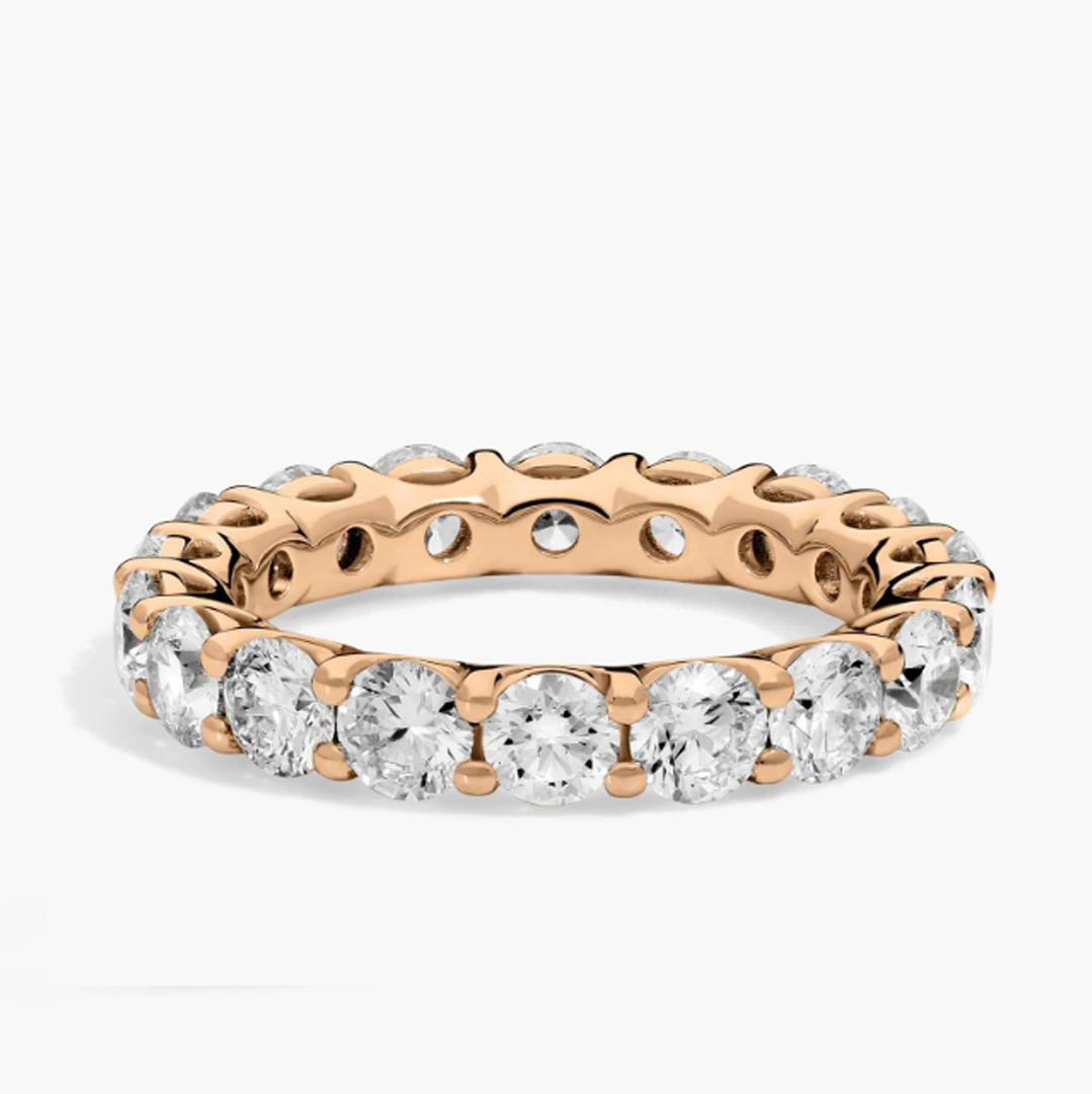 3 to 5 Carats Low Profile Round Eternity Band