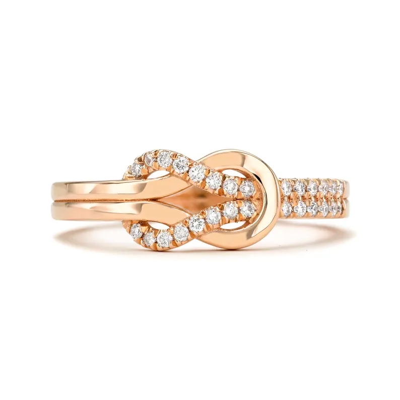 14K Lab Grown Diamond Gold Knot Ring