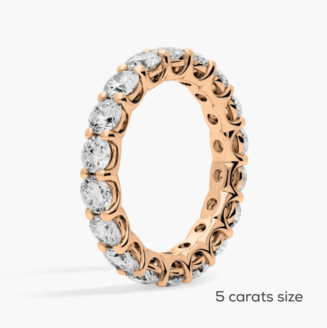 3 to 5 Carats Low Profile Round Eternity Band