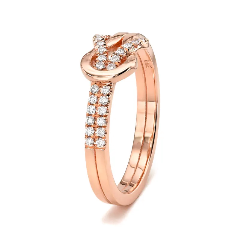 14K Lab Grown Diamond Gold Knot Ring