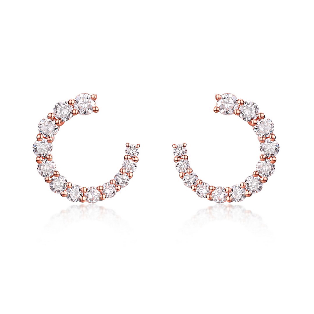Graduated Diamond Hoop Earrings