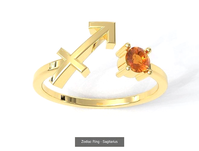 14K Gold Zodiac SIgn RIngs with Birthstones