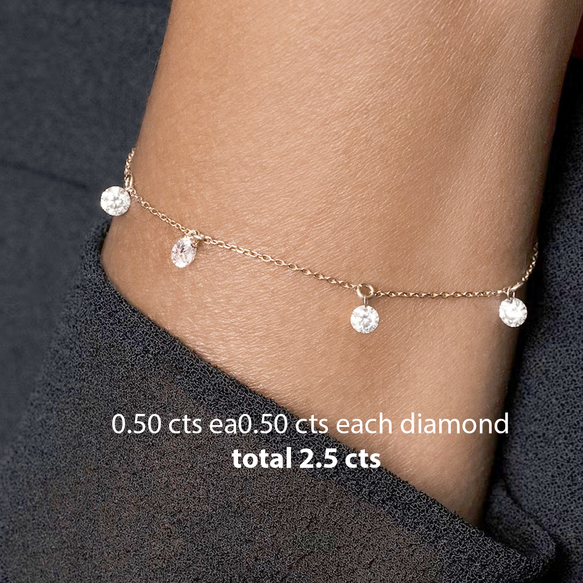 5 Stone Floating Station Bracelet