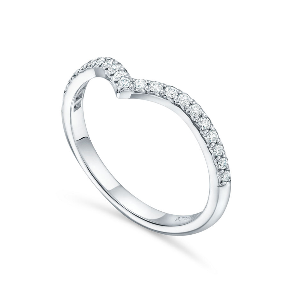 V shaped,14K Gold,Lab Grown Diamond Band