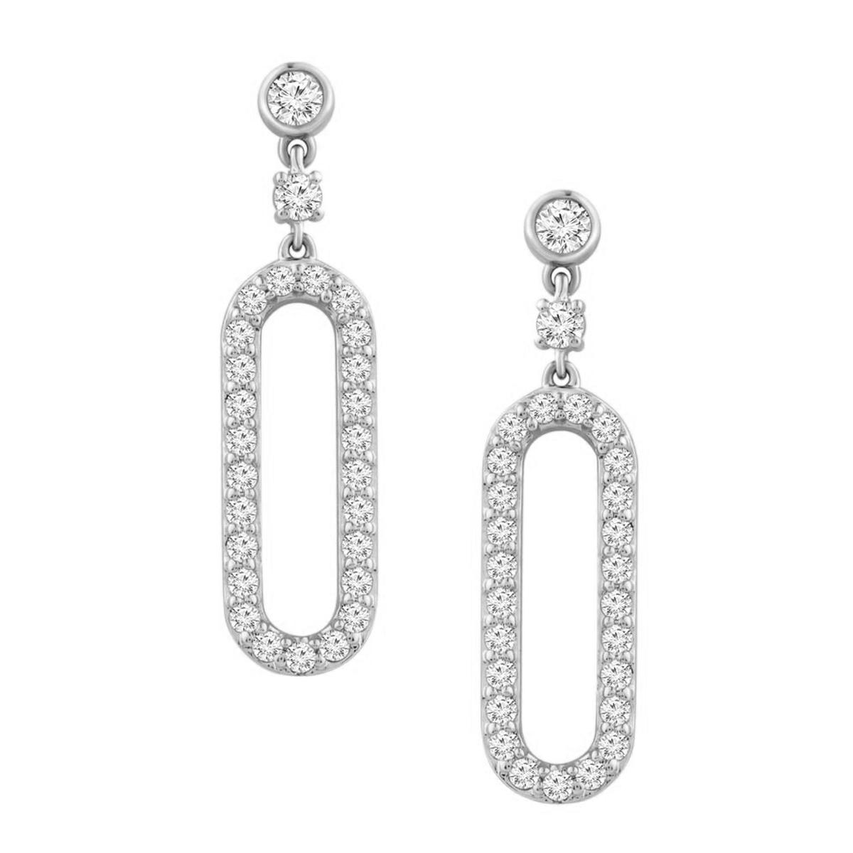 18K Gold, Natural Diamond / Paper clip earrings