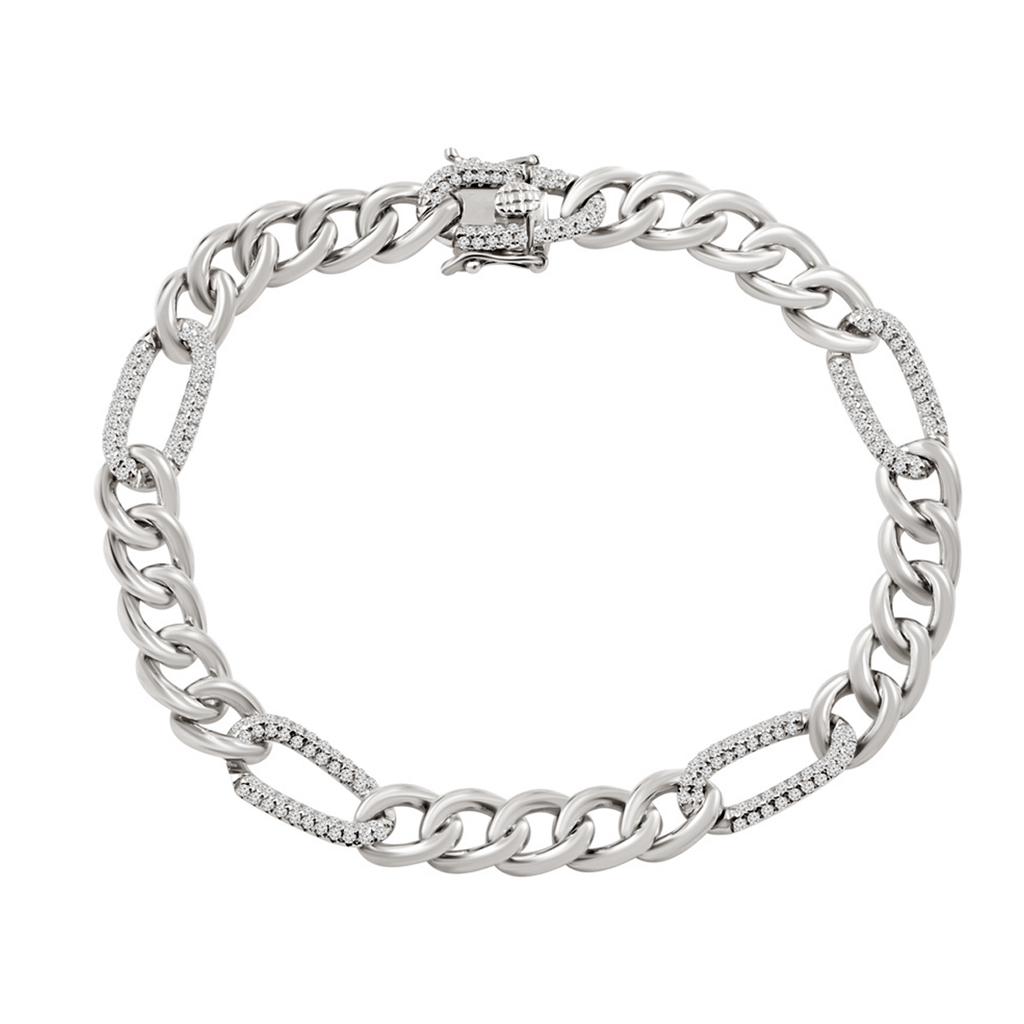 14K Paper Natural Diamond CUBAN Bracelet