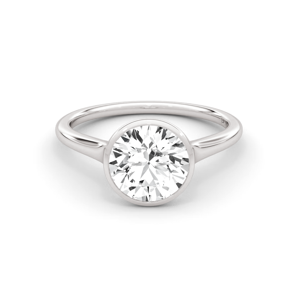 2.5 Carats Round Shape Bezel Diamond Ring