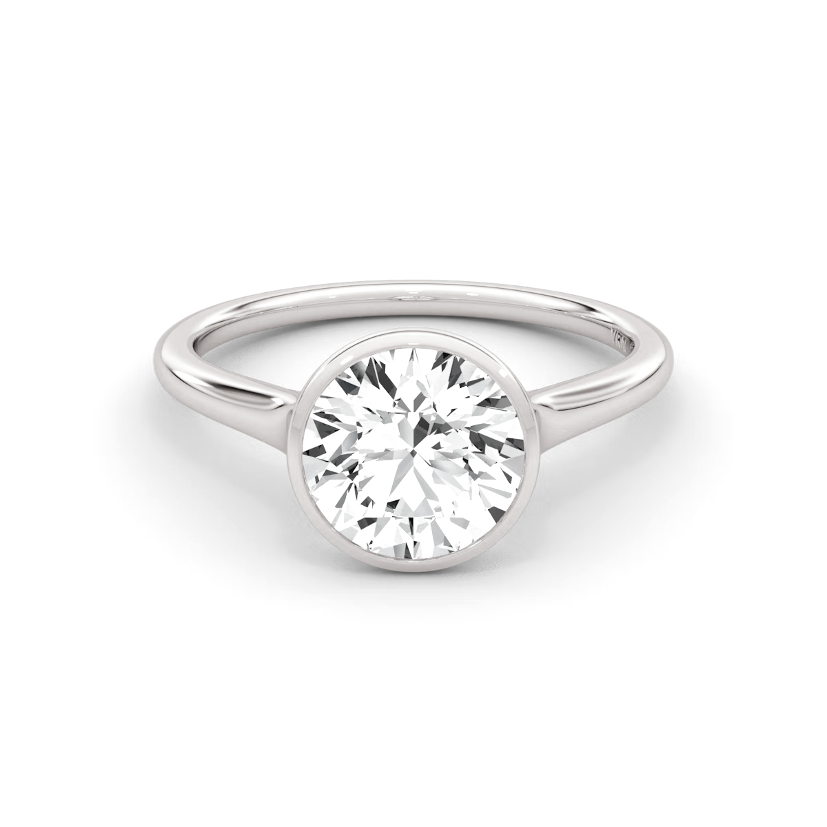 2.5 Carats Round Shape Bezel Diamond Ring