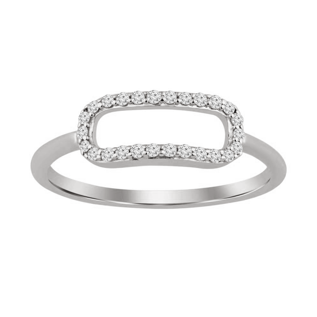 18K Gold,Natural Diamond ,Paper Clip Ring