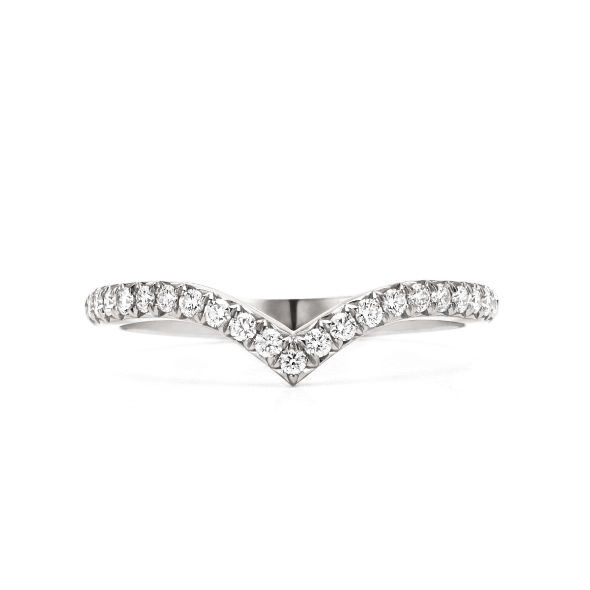 V shaped,14K Gold,Lab Grown Diamond Band