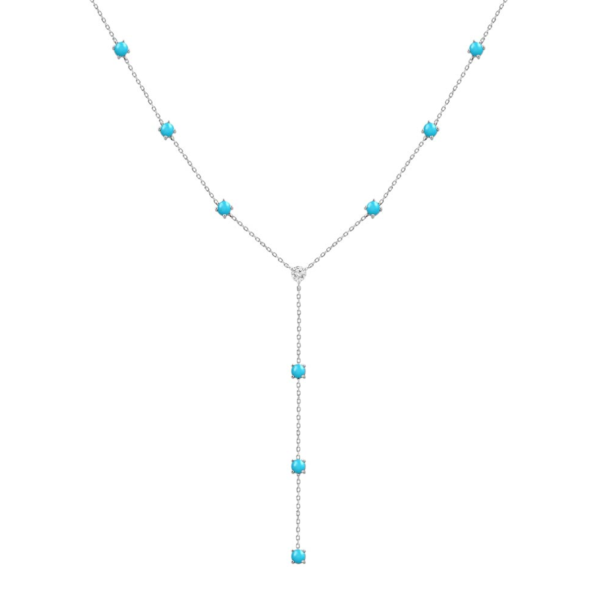 18K Gold,Natural Diamond,Turqoise Necklace