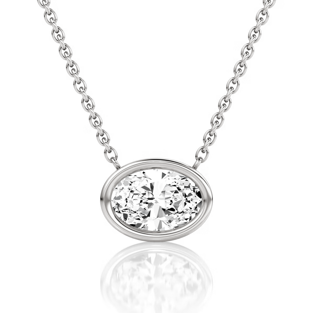 Oval Cut Bezel Necklace