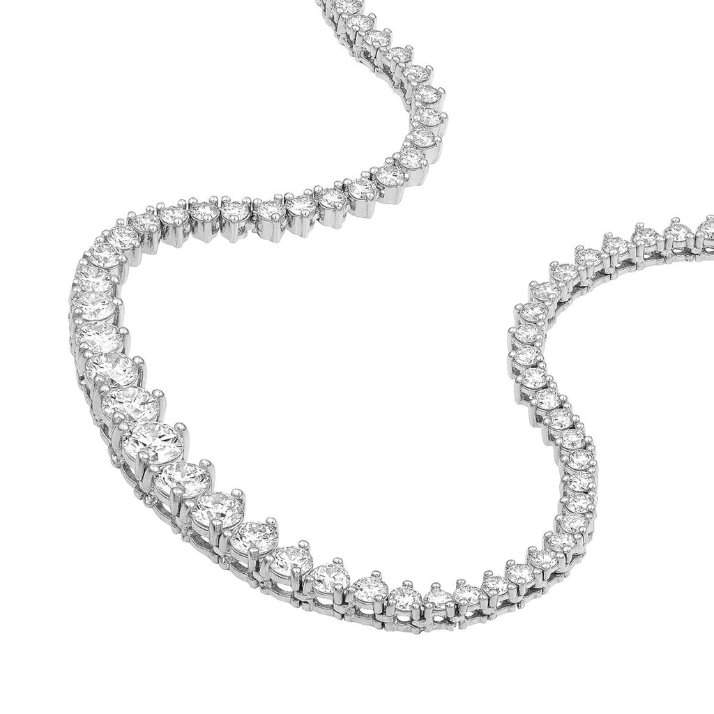 Natural Diamond Graduated Half Tennis Necklace (3-1/4tcw)