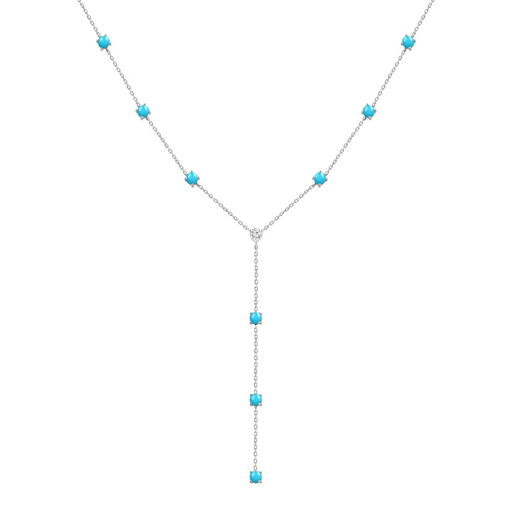 18K Gold,Natural Diamond,Turqoise Necklace