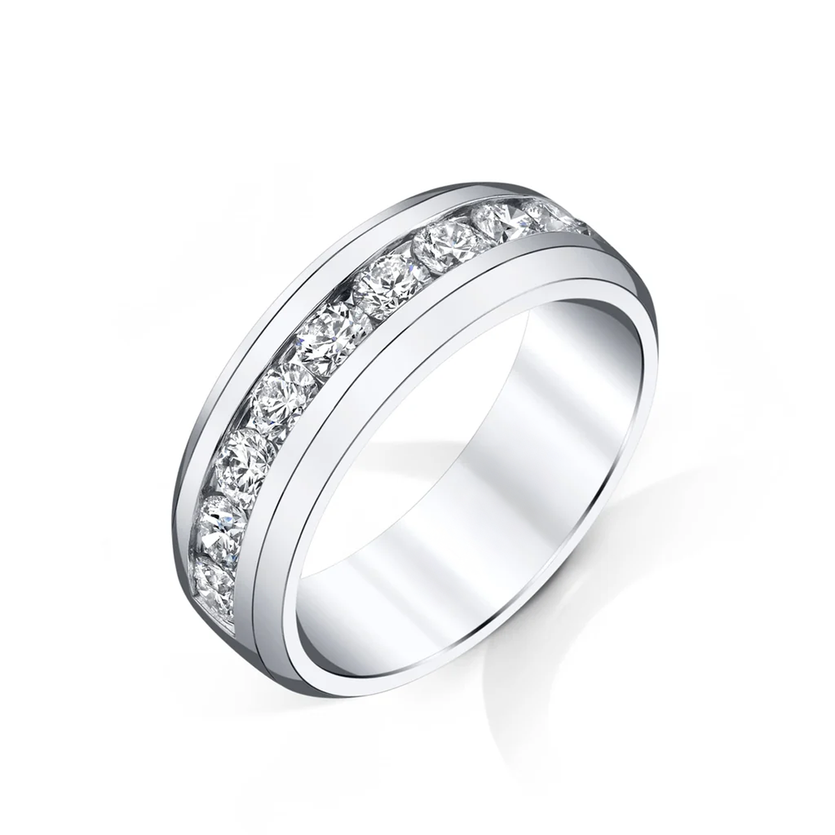 14K Channel Set Mens Diamond RIng