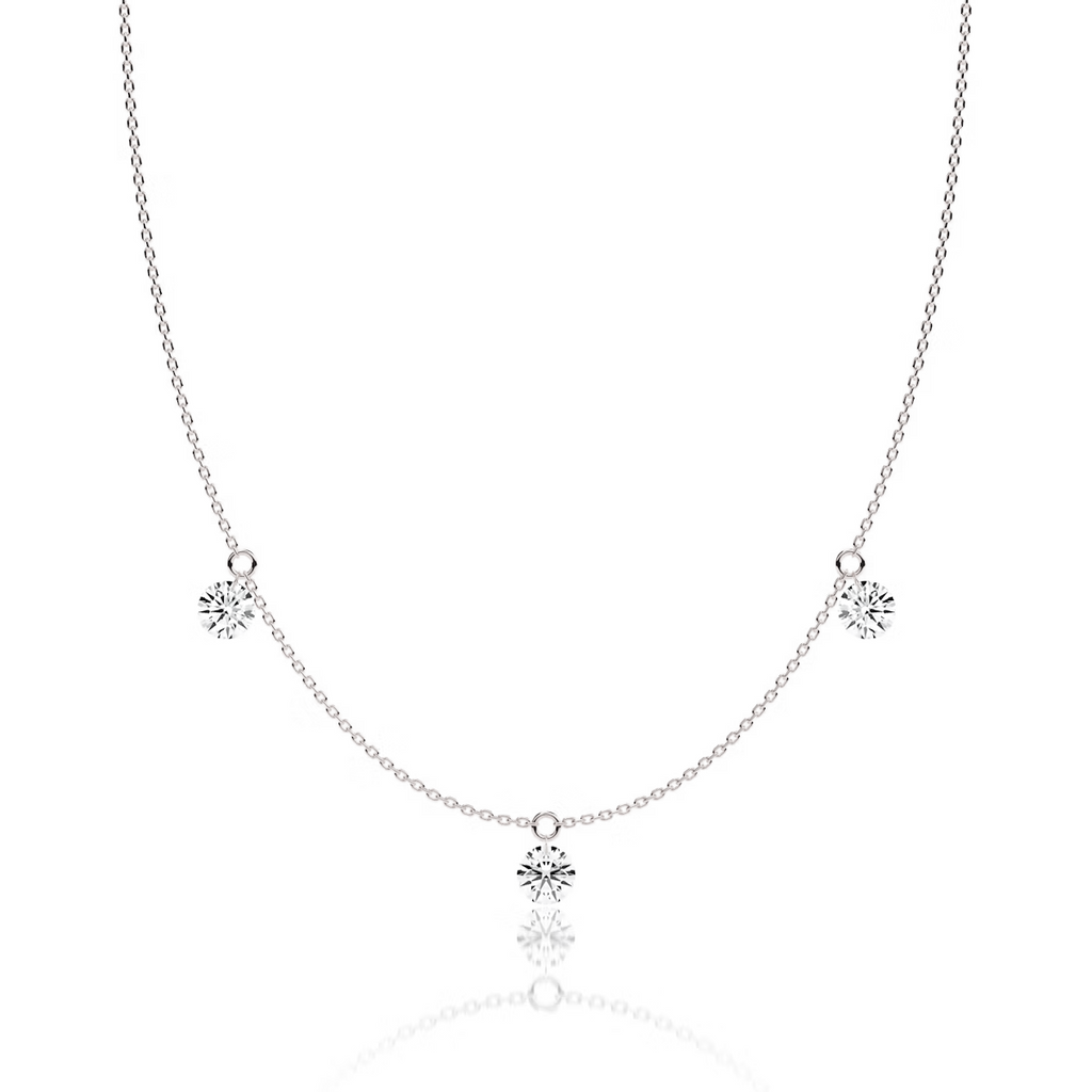 3-5 Stone Floating Station Necklace