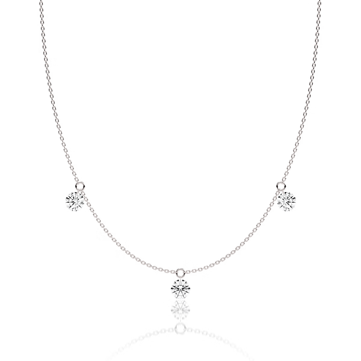 3-5 Stone Floating Station Necklace